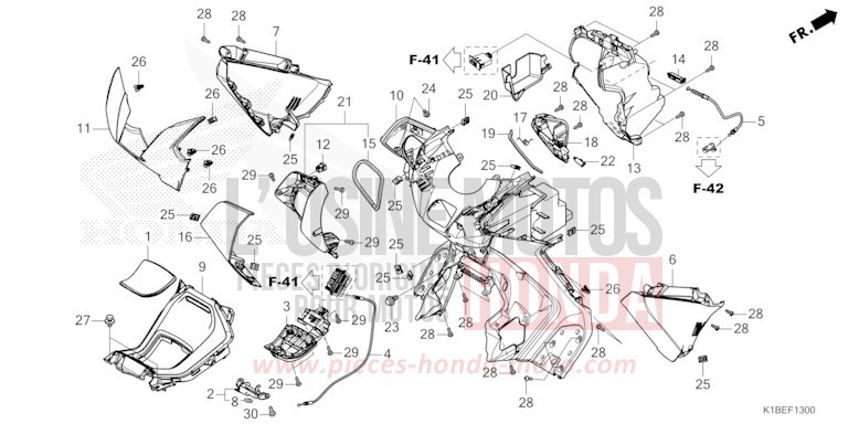 INNER COVER for Forza 350 MAT ROBUST GRAY METALLIC (NHC74) from 2023